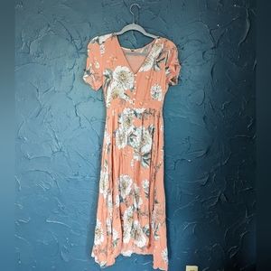 Peach Floral Dress